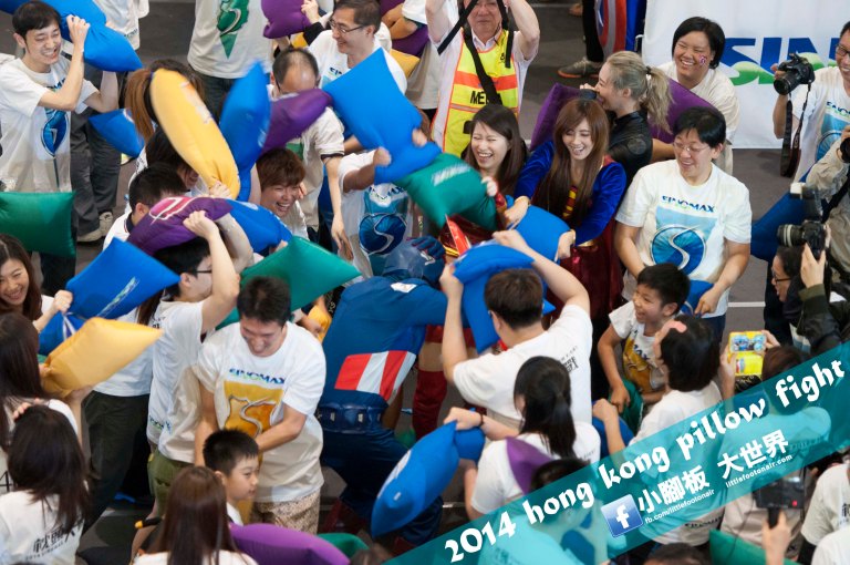 Captain America is hit by pillowers